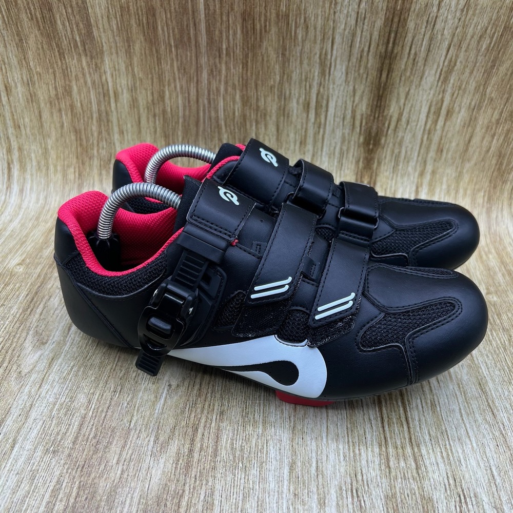 Peloton Indoor Cycling Shoes Women's Size 8 EU 39 Black Red Spin Bike Cleats